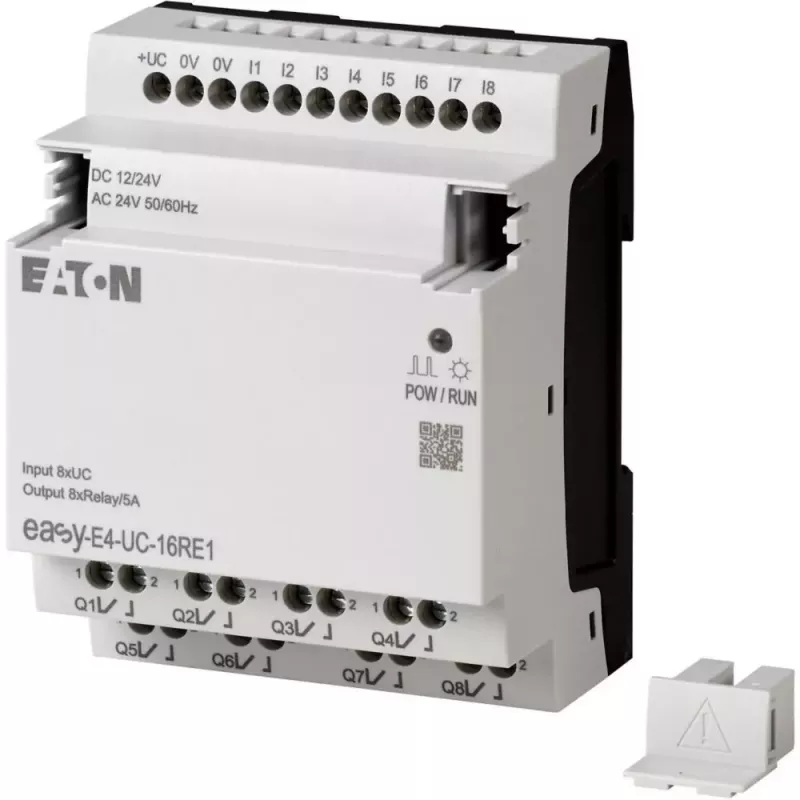Eaton EASY-E4-UC-16RE1 easyE4 Steuerrelais, 8 DI, 4 AI, 8 Relaisausgänge, Ethernet, LCD, DIN-Schiene