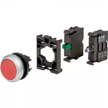 Eaton M22-DL-R-K10LED-BVP beleuchteter Drucktaster, rot, 1NO, LED 12-30V AC/DC, Kunststoff-Frontring 110932