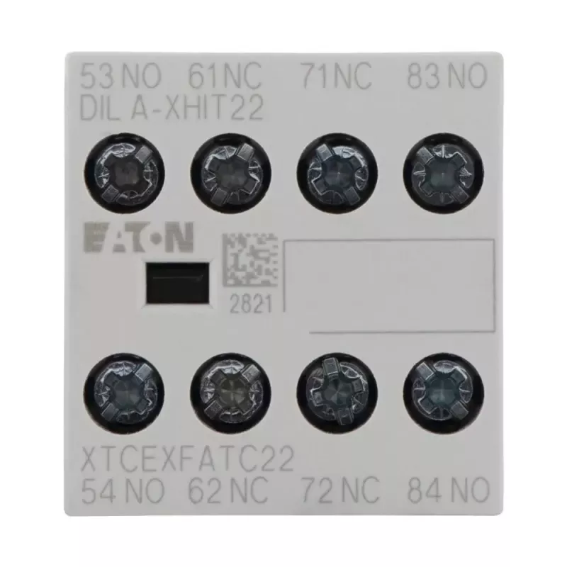 Eaton DILA-XHIT22 Hilfskontaktblock, 2NO+2NC, Frontmontage, Schraubklemmen, Schwarz/Weiß 101044