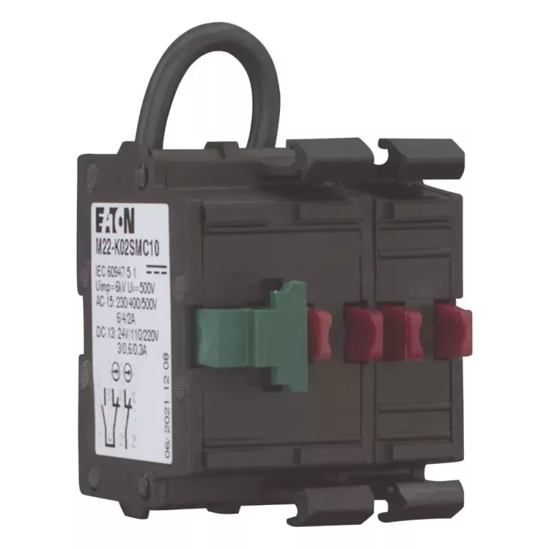 Eaton M22-K02SMC10 Leistungsrelais, 2 NC, Frontmontage, Schraubklemmen, Schwarz 121474