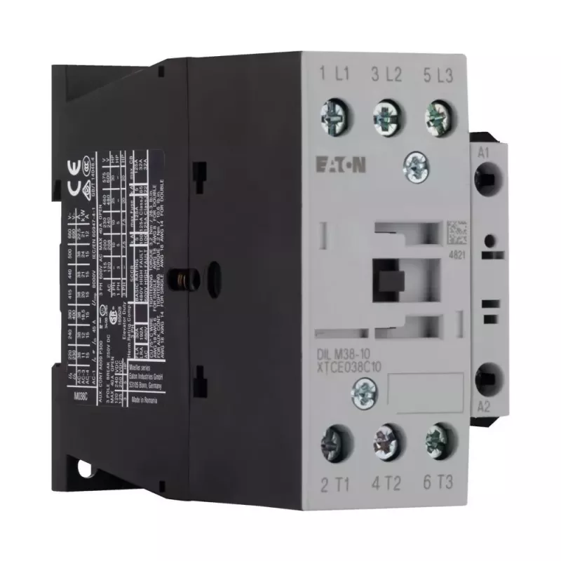 Eaton DILM38-10(RDC24) 3-poliger Leistungsschütz, 38 A AC-3, 24 V DC Spule, 1 NO Hilfskontakt 112442