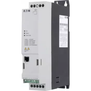 Eaton DE1-343D6FN-N20N Frequenzumrichter, 0,75 kW, 380-480 V, 3-Phasen, IP20, Schwarz/Weiß 174335