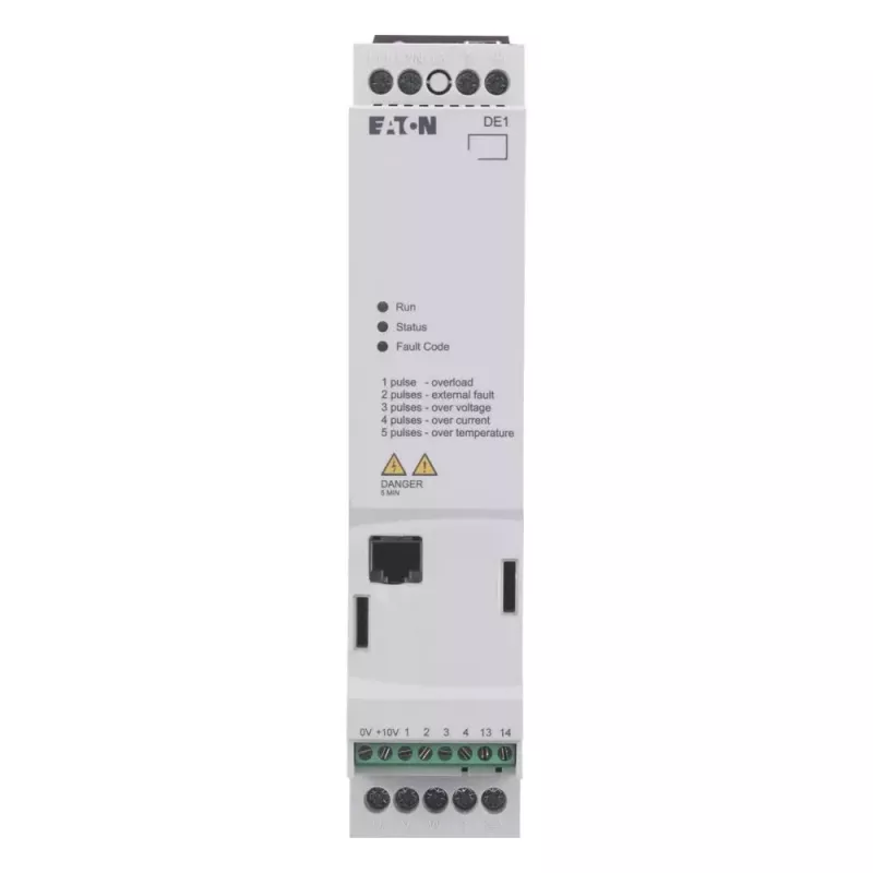 Eaton DE1-127D0FN-N20N Drehzahlregelungs-Starter, 200-240 V, 50/60 Hz, IP20, Schwarz/Weiß 174331