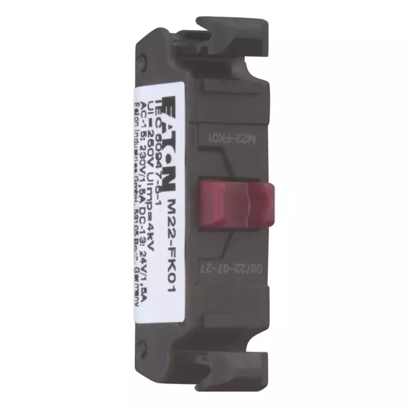 Eaton M22-FK01 Flaches hinteres Kontaktelement, 1 NC, Schraubklemmen, Frontmontage 180791
