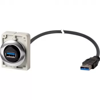 Eaton M30C-FUSB-60 Einbau-USB-3.0-Typ-A-Buchse mit 1,5 m Kabel, Metall-Frontring Y7-187084