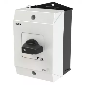 Eaton T0-1-15431/I1 1-poliger Kippschalter, 20 A, IP65, Schwarz/Weiß 207070