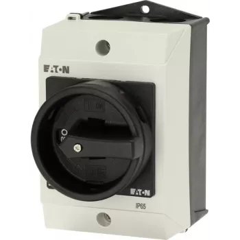 Eaton T0-1-102/I1/SVB-SW 2-poliger Hauptschalter, 20 A, 690 V AC, schwarzer Griff, weiße Frontplatte 207144