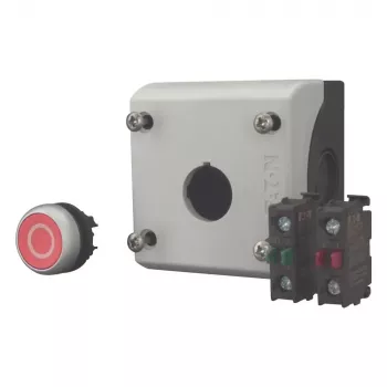 Eaton M22-D-R-X0/KC11/I Drucktaster-Aktuator mit Kontaktblock, Rot, Titan, Kunststoff, IP66/IP67/IP69 216521