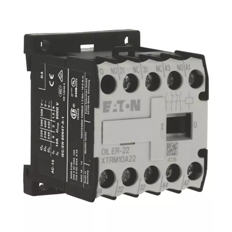 Eaton DILER-22 Mini-Schütz, 4-polig, 2NO+2NC, 24 V AC Spule 010344
