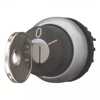 Eaton M22-WRS-MS10-A1 Schlüsselschalter, 2 Stellungen, Rastend, MS10 Schlüssel, 22,5mm Montage, Schwarz/Silber, IP66/IP67/IP69K 111776