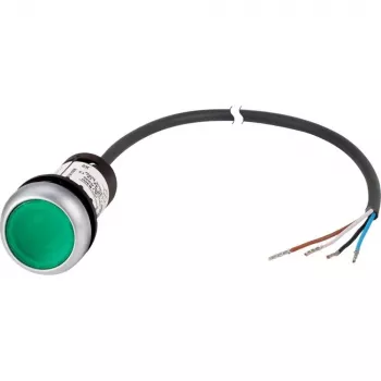 Eaton RMQ-Titan flacher grüner beleuchteter Drucktaster, 1NO, 24V AC/DC, 22,5mm, C22-DL-G-K10-24-P62 185586