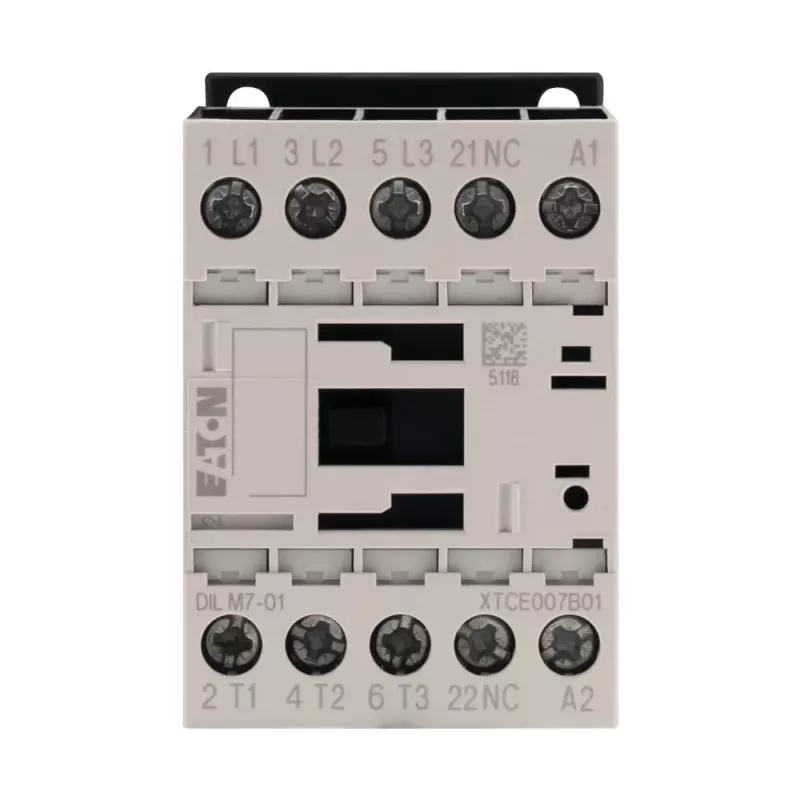 Eaton DILM7-01 Leistungsschütz, 24 V AC Spule, 3-polig, 7 A, 1 NC Hilfskontakt 276572