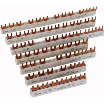 Eaton Euro-Vario 63A Pin Busbar EVG-3P+3N/12MO, 12 Module, 3-Phasen + 3-Neutralleiter, 10 mm², vollisoliert, 400 V AC, grau 121091