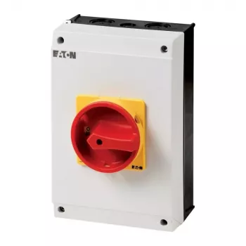 Eaton P3-63/I4/SVB/HI11 3-poliger Hauptschalter-Trennschalter, 63 A, 690 V AC, rot/gelber Drehgriff, IP65 207348