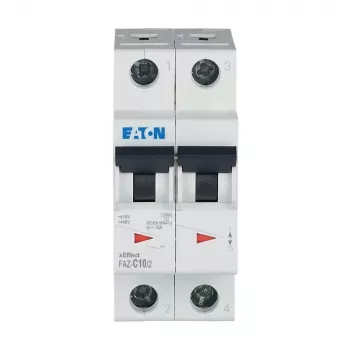 Eaton FAZ-C10/2 Leitungsschutzschalter (MCB), 10 A, 2-polig, Typ C, 400 V AC, 10 kA 278756