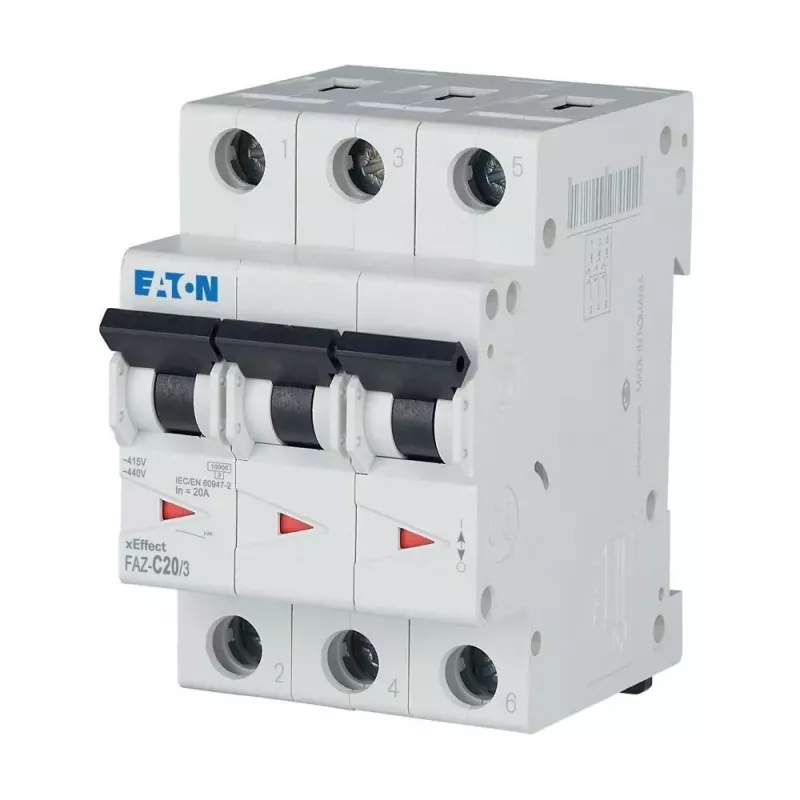 Eaton FAZ-C20/3 Leitungsschutzschalter, 3-polig, 20 A, Typ C, 10 kA 278874