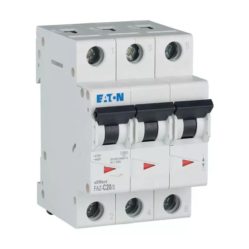 Eaton FAZ-C20/3 Leitungsschutzschalter, 3-polig, 20 A, Typ C, 10 kA 278874