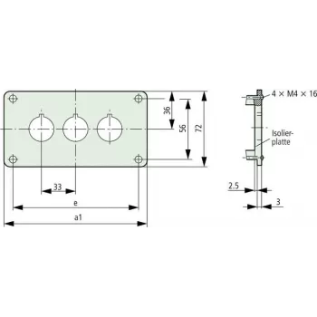 Eaton M22-E4 Montageplatte für 4 Steuergeräte, Anthrazit 216545