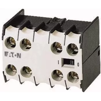 Eaton 02DILE Hilfskontaktblock, 2NO+2NC, Seitenmontage, Schraubklemmen, Schwarz/Weiß 010240