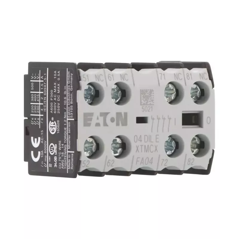 EATON 04DILE Hilfskontaktblock, 4 NC, zwangsgeführt, Frontmontage, für DILM7-DILM38 Schütze 010256