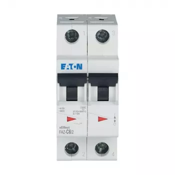 Eaton FAZ-C6/2 Leitungsschutzschalter (MCB), 6 A, 2-polig, Typ C, 10 kA, 230/400 V AC 278754