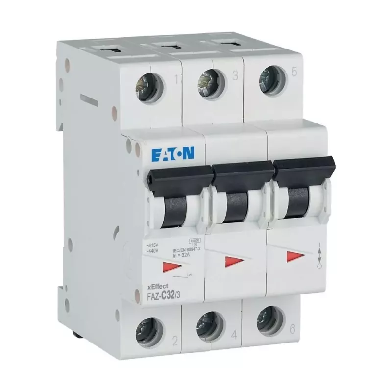 Eaton FAZ-C32/3 Leitungsschutzschalter Typ C, 32 A, 3-polig, 10 kA, DIN-Schiene 278876