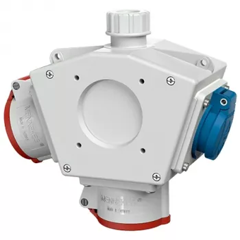 MENNEKES Standard-Delta-Box 92916 Delta Box, 1x CEE 16A 5-polig 400V, 2x Schuko 230V, IP44, Grau