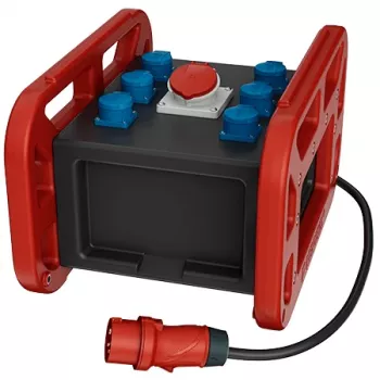 MENNEKES EverBOX GRIP tragbare Stromverteilerbox 32A 5-polig 400V mit FI-Schutzschalter und Leitungsschutzschaltern, 2m Kabel 9502985RT