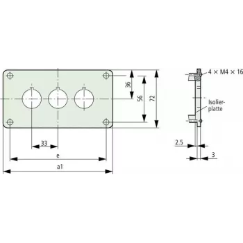 Eaton M22-E3Q Aluminium-Gehäuse für Steuerstation, grau, 3 Ausschnitte, IP65 216544
