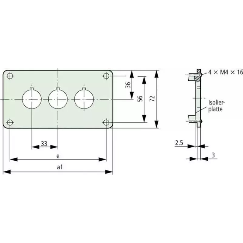 Eaton M22-E3Q Aluminium-Gehäuse für Steuerstation, grau, 3 Ausschnitte, IP65 216544