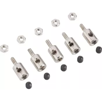 Reely Gestängeverbinder für Drähte, Bowdenzüge, Schubstangen bis 2 mm Durchmesser (10 Stück, Schwarz) 180281