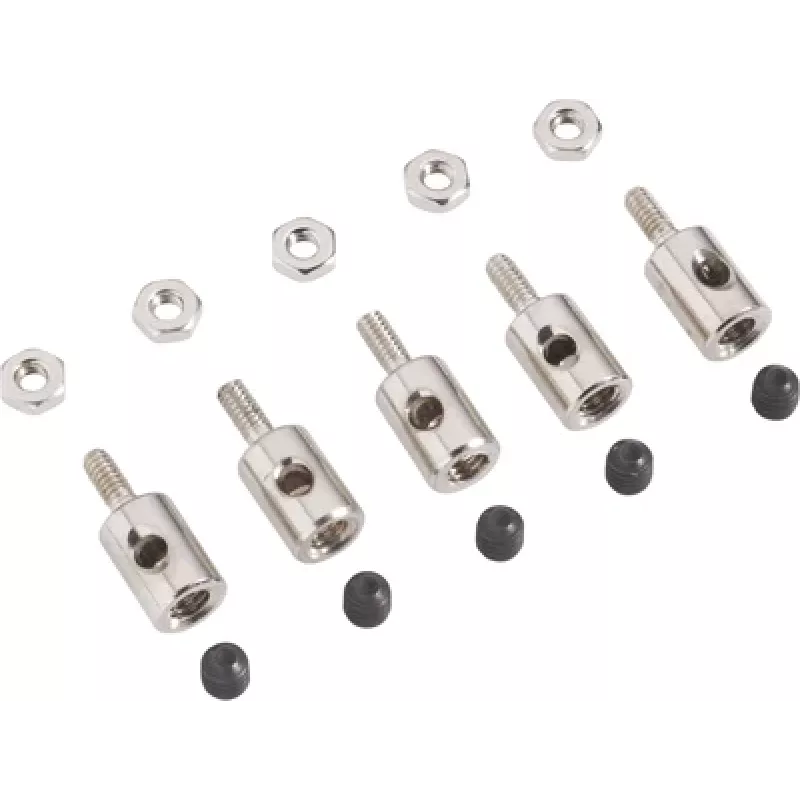 Reely Gestängeverbinder für Drähte, Bowdenzüge, Schubstangen bis 2 mm Durchmesser (10 Stück, Schwarz) 180281