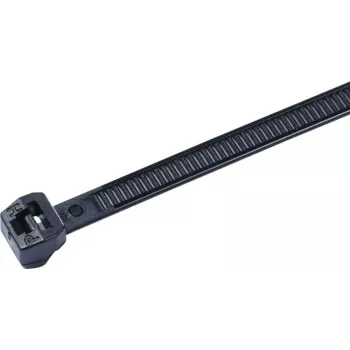 HellermannTyton OS-Serie Kabelbinder mit Außenverzahnung 200 x 3,4 mm Schwarz 100 Stück T30LOS-HS-BK-C1 118-04900