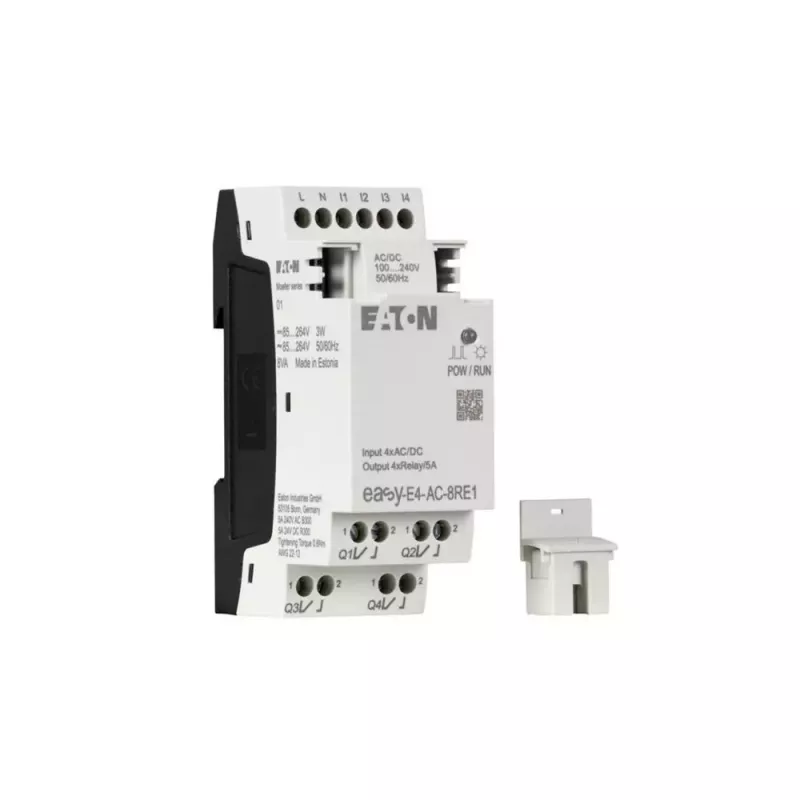 Eaton easyE4 SPS-E/A-Erweiterungsmodul, 4 digitale Eingänge, 4 Relaisausgänge EASY-E4-AC-8RE1