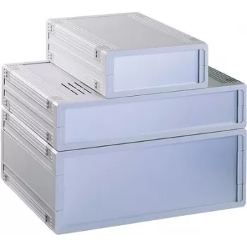 Bopla ULTRAMAS UM62009L Desktop-Gehäuse, ABS lichtgrau, 290,9 x 108 x 199 mm, mit Frontplatte und Füßen 55620010.H