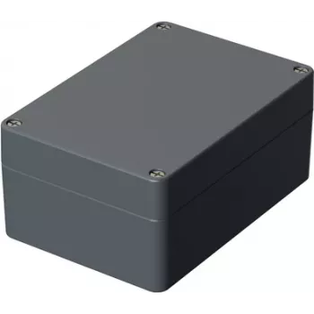 BOPLA Universal-Aluminiumgehäuse, Silbergrau (RAL 7001), 200 x 140 x 91 mm, IP65, verschraubter Deckel, A 126 01126000.MT1