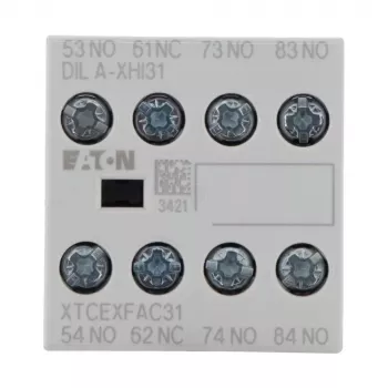 Eaton DILA-XHI31 Hilfskontaktblock, 3 NO + 1 NC, Schraubklemmen, Frontmontage, Schwarz/Weiß 276427
