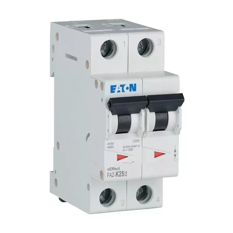 EATON FAZ-K25/2 Leitungsschutzschalter (MCB), K-Charakteristik, 25 A, 2-polig, 10 kA 278800