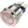 TRU COMPONENTS 1303040 GQ22S-11E/R/12V vandalismussicherer Drucktaster, tastend, 1 NO, 250 V AC, 3 A, rote Ringbeleuchtung 12 V DC, IP65, 22 mm Montage