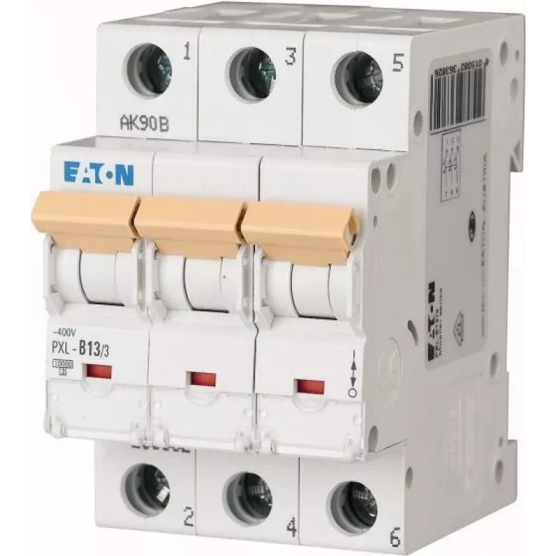 Eaton PXL-B13/3 Leitungsschutzschalter (MCB), 3-polig, 13 A, B-Charakteristik, 10 kA, DIN-Schiene 236382