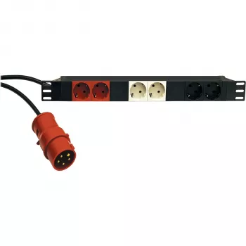 KÖNIG & MEYER 19-Power Box 1U 8-fach Schuko PDU, 16 A, Schwarz 28664-000-55