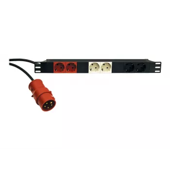 KÖNIG & MEYER 19-Power Box 1U 8-fach Schuko PDU, 16 A, Schwarz 28664-000-55
