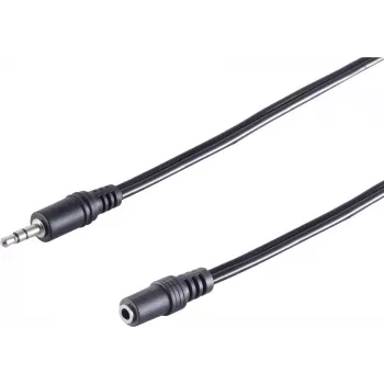 SHIVERPEAKS Audio-Verlängerungskabel, 3,5 mm Klinke Stecker auf Buchse, 2,5 m, Schwarz