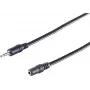 SHIVERPEAKS Audio-Verlängerungskabel, 3,5 mm Klinke Stecker auf Buchse, 2,5 m, Schwarz