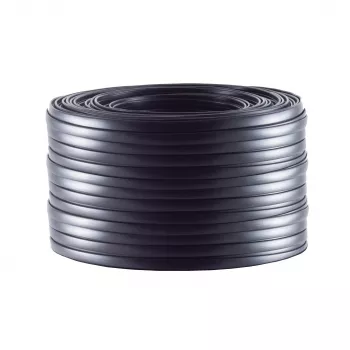 Helos 4-adriges flaches Telefonkabel, AWG28, Schwarz, 25 m (76106-25)
