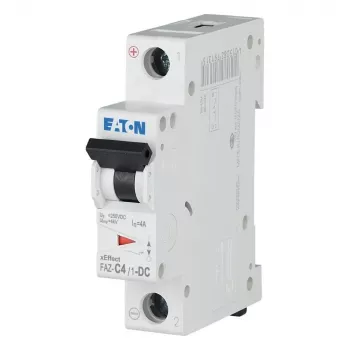 Eaton FAZ-C4/1-DC Leitungsschutzschalter (MCB), 1-polig, Typ C, 4 A, 220 V DC, 6 kA, DIN-Schiene 279124
