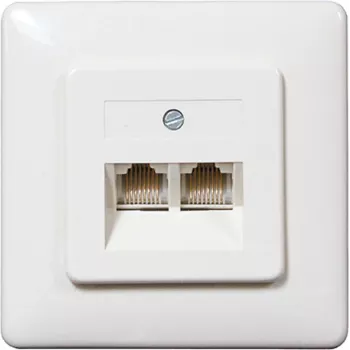 SHIVERPEAKS ISDN Wanddose, 2 x RJ45 Buchse, Unterputz, abschaltbarer Abschlusswiderstand, Weiß 69989
