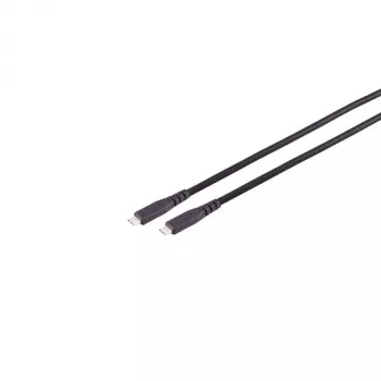 S CONN MAXIMUM CONNECTIVITY USB-C auf USB-C Kabel 3.2 Gen 2x2, 20 Gbps, 100W PD, 0,25 m, Schwarz 13-57005