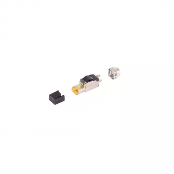 SHIVERPEAKS BS08-51011 Cat. 6A werkzeugloser RJ45 STP Stecker, Zink-Druckguss, vergoldete Kontakte