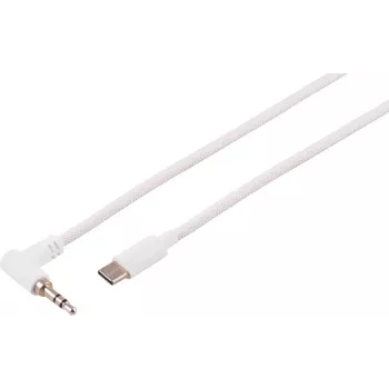 S CONN MAXIMUM CONNECTIVITY USB-C Audiokabel, 3,5mm gewinkelter Stecker, TRS, Weiß, 0,9m 14-06226